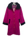 Kristinit Size S Magenta Pink & Black Wool Blend Toggle Buttons Long Coat Magenta Pink & Black / S
