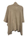 Kilte Size One Size Beige Wool Blend Metallic Thread Ribbed Knit Poncho Sweater Beige / One Size
