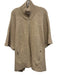 Kilte Size One Size Beige Wool Blend Metallic Thread Ribbed Knit Poncho Sweater Beige / One Size