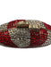 Red, White & Gold Metal Rhinestone Embellished Peppermint Minaudiere Bag Red, White & Gold