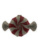 Red, White & Gold Metal Rhinestone Embellished Peppermint Minaudiere Bag Red, White & Gold