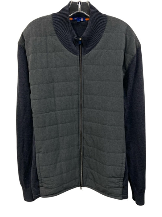 Stitch Size XL Gray Merino Wool Solid Zipper Men's Sweater Gray / XL