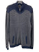 Autumn Cashmere Size L Navy Blue & Gray Cashmere Striped Zipper Men's Sweater Navy Blue & Gray / L