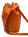 Colores Collective Orange Leather Leather Crossbody Strap Drawstring Bucket Bag Orange / Small