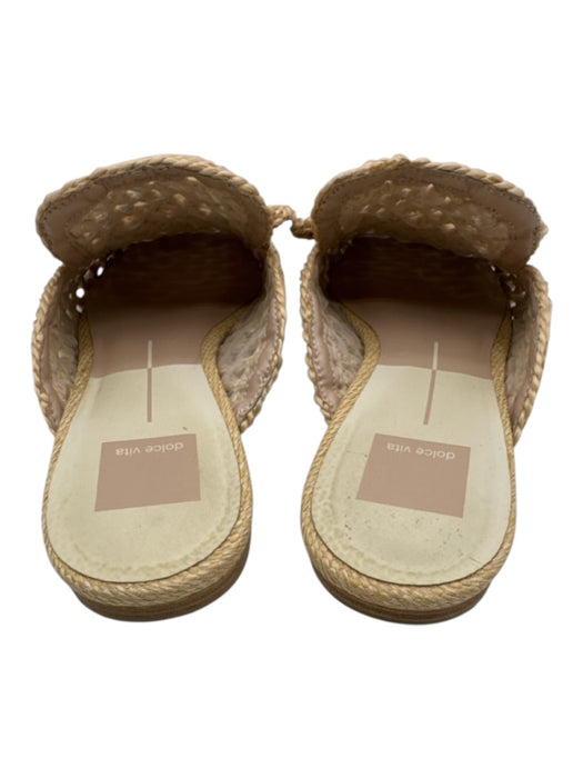 Dolce Vita Shoe Size 9 Beige Straw Almond Toe Woven Bow Detail Mule Sandals Beige / 9