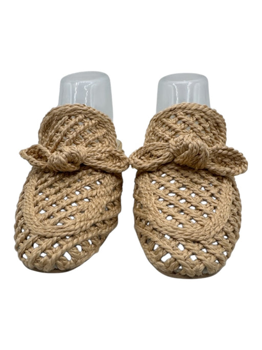 Dolce Vita Shoe Size 9 Beige Straw Almond Toe Woven Bow Detail Mule Sandals Beige / 9