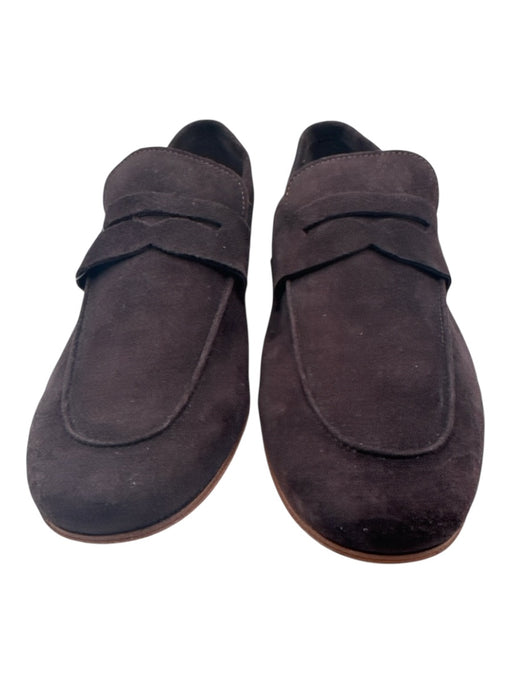 M. Gemi Shoe Size 44 Dark Brown Leather Suede Square Toe Penny Loafer Loafers Dark Brown / 44