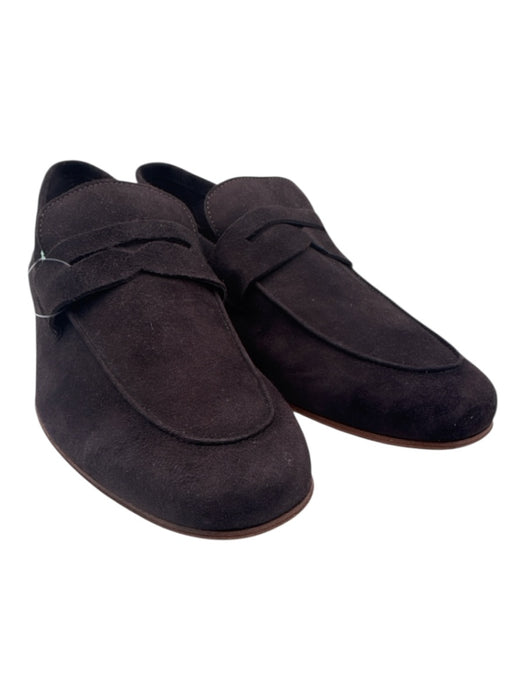 M. Gemi Shoe Size 44 Dark Brown Leather Suede Square Toe Penny Loafer Loafers Dark Brown / 44