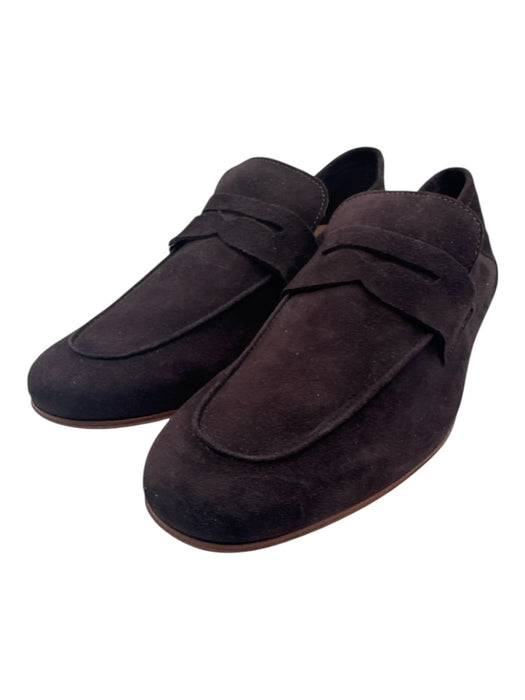 M. Gemi Shoe Size 44 Dark Brown Leather Suede Square Toe Penny Loafer Loafers Dark Brown / 44