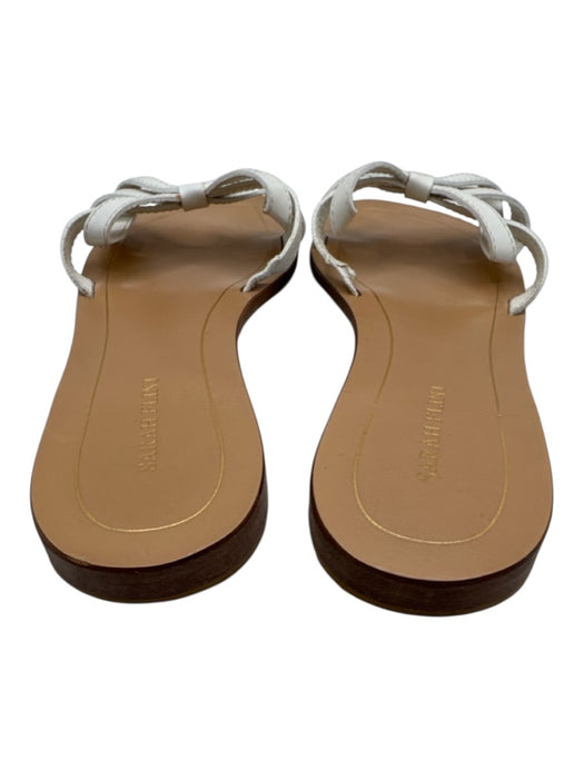 Sarah Flint Shoe Size 40 White Leather open toe Bow Detail Cut Out Slide Sandals White / 40
