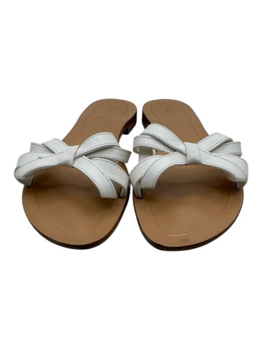 Sarah Flint Shoe Size 40 White Leather open toe Bow Detail Cut Out Slide Sandals White / 40