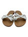 Sarah Flint Shoe Size 40 White Leather open toe Bow Detail Cut Out Slide Sandals White / 40