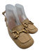 Bibi Lou Shoe Size 39 Beige Leather & Straw Square Toe Horse Bit Slingback Pumps Beige / 39