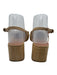 Bibi Lou Shoe Size 39 Beige Leather & Straw Square Toe Horse Bit Slingback Pumps Beige / 39