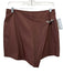 Alden Adair Size Small Brown & Silver Polyester High Rise Latch Faux Wrap Skort Brown & Silver / Small