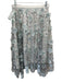 Eva Franco Size 4 Gray & Mint Polyester Zip Floral Overlay Midi Skirt Gray & Mint / 4