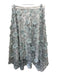 Eva Franco Size 4 Gray & Mint Polyester Zip Floral Overlay Midi Skirt Gray & Mint / 4
