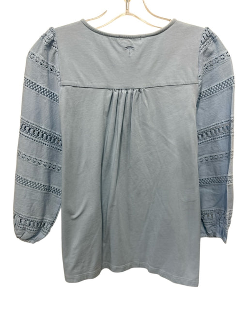 Tyler Boe Size XS Light Blue Cotton Blend Long Sleeve Crochet Lace Top Light Blue / XS