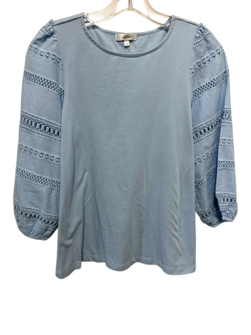Tyler Boe Size XS Light Blue Cotton Blend Long Sleeve Crochet Lace Top Light Blue / XS
