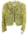 Milly Size 4 Yellow & White Polyester Long Sleeve Floral Lace Open Front Jacket Yellow & White / 4