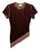 Mason's Daughter Size XS Brown & Blush Polyester Blend Short Sleeve Fringe Top Brown & Blush / XS