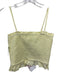 Roller Rabbit Size XS Yellow Linen Spaghetti Strap smocked Ruffles Cropped Top Yellow / XS