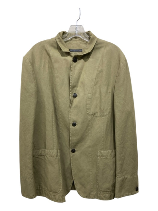 John Varvatos AS IS Size 54 Olive Green Cotton Solid 3 Button Men's Jacket 54