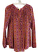 Rebecca Taylor Size 6 Pink & Multi Silk Long Sleeve Button Up Floral Paisley Top Pink & Multi / 6