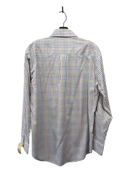 Peter Millar Size M White & Multi Cotton Plaid Button up Men's Long Sleeve Shirt M