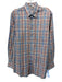 Peter Millar Size M Orange & Blue Cotton Plaid Button Up Men's Long Sleeve Shirt Orange & Blue / M