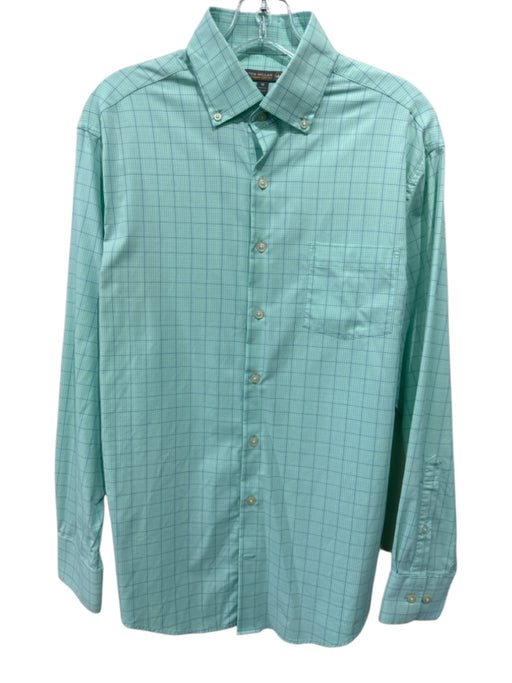Peter Millar Size M Green & Blue Synthetic Plaid Button Up Long Sleeve Shirt Green & Blue / M