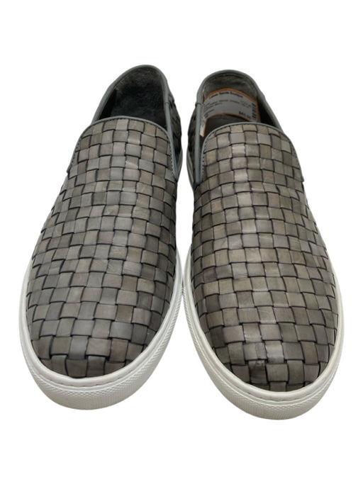 Billionaire Shoe Size 42 Gray Leather Woven Sneaker Slip On Men's Shoes Gray / 42