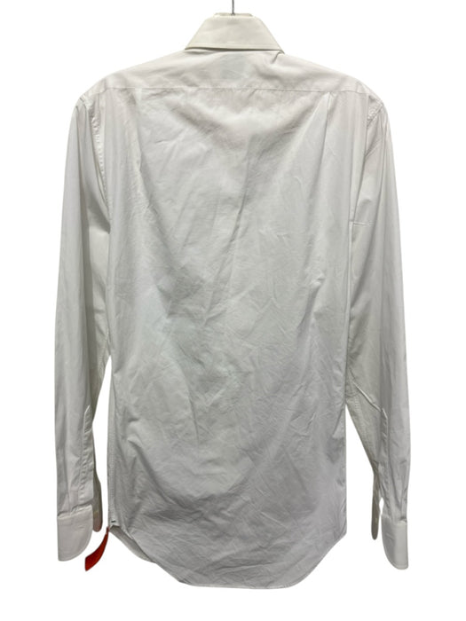 Sid Mashburn Size Est L White Cotton Solid Button Down Men's Long Sleeve Shirt White / Est L