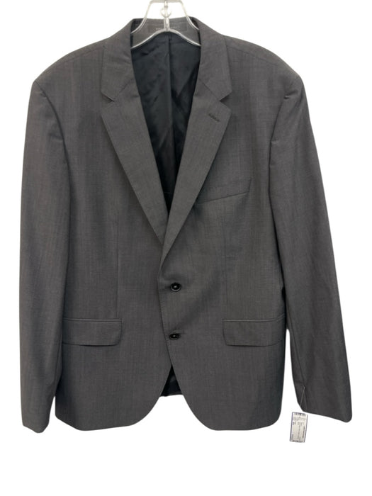Boss Gray Wool Solid 2 Button Men's Blazer Gray / 40s