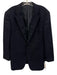 Armani Navy Wool Blend Plaid 2 Button Men's Blazer Navy / 42