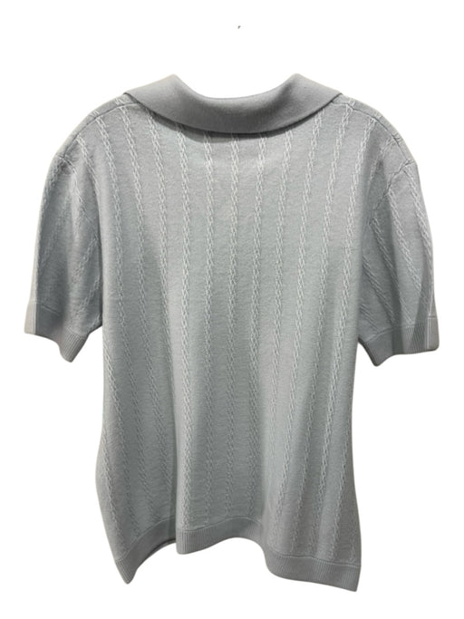 King & Tuckfield Size L Blue Merino Wool Polo Men's Short Sleeve Blue / L