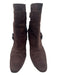 Manolo Blahnik Shoe Size 38.5 Brown Suede Almond Toe Calf High 3 buckles Booties Brown / 38.5