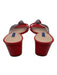 Stuart Weitzman Shoe Size 9 Red & Lavender Leather Strappy Knot Mule Sandals Red & Lavender / 9