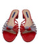 Stuart Weitzman Shoe Size 9 Red & Lavender Leather Strappy Knot Mule Sandals Red & Lavender / 9