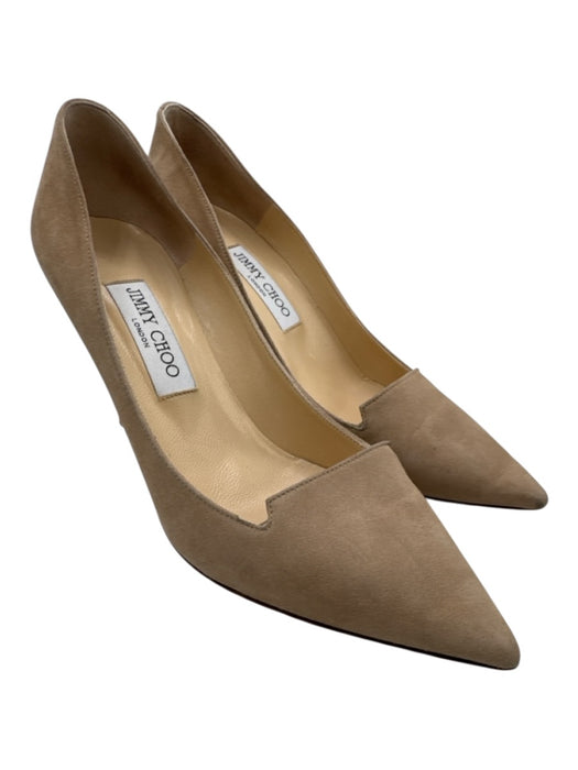 Jimmy Choo Shoe Size 39 Beige Suede Pointed Toe Stiletto Pumps Beige / 39