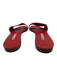 Manolo Blahnik Shoe Size 39.5 Red Suede & Leather Scallop Detail Slide Sandals Red / 39.5