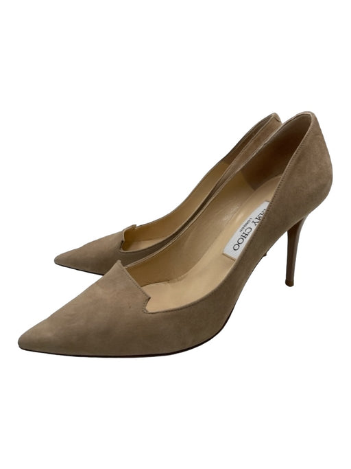 Jimmy Choo Shoe Size 39 Beige Suede Pointed Toe Closed Heel Midi Pumps Beige / 39