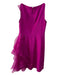 Carol Peretz Size 8 Fuschia Pink Silk Blend Ruffle Rhinestone Detail Shift Dress Fuschia Pink / 8