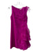 Carol Peretz Size 8 Fuschia Pink Silk Blend Ruffle Rhinestone Detail Shift Dress Fuschia Pink / 8