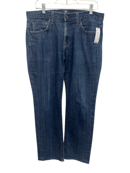 7 For All Mankind Size 34 medium dark wash Cotton Blend Washed Jean Men's Pants medium dark wash / 34