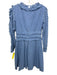 Allison Size S Light Blue Cotton Long Sleeve Crochet Lace V Neck Dress Light Blue / S