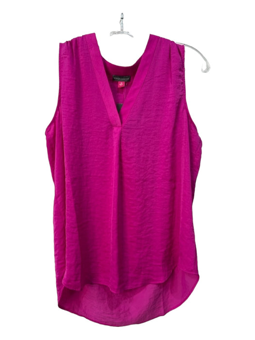 Vince Camuto Size M Hot pink Polyester V Neck Sleeveless Top Hot pink / M
