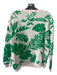 Jumper 1234 Size 4/XL Ivory & Green Cashmere Floral Crew Neck Sweater Ivory & Green / 4/XL