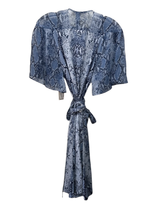 Diane Von Furstenberg Size Small Blue & Light Blue Silk Fabric Block Snake Dress Blue & Light Blue / Small