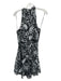 Milly Size 8 Black & White Rayon Blend Chiffon Overlay Floral Sleeveless Dress Black & White / 8